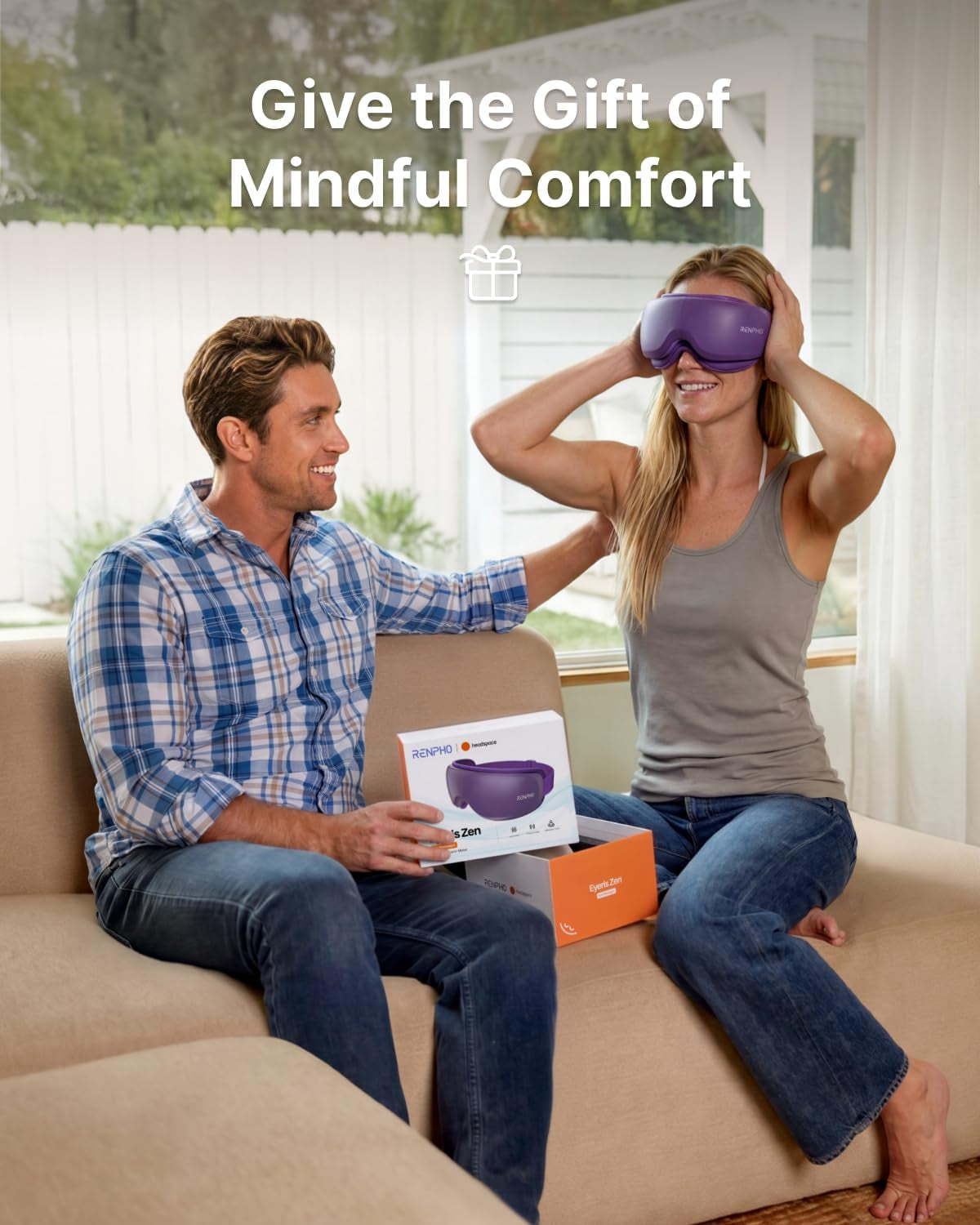 RENPHO X Headspace Eyeris Zen, Meditation Eye Massager with Heat, Portable Heated Eye Mask, Ultra-Quiet for Deeper Sleep, Gifts for Him, Women, Birthday, FSA Eligible HSA