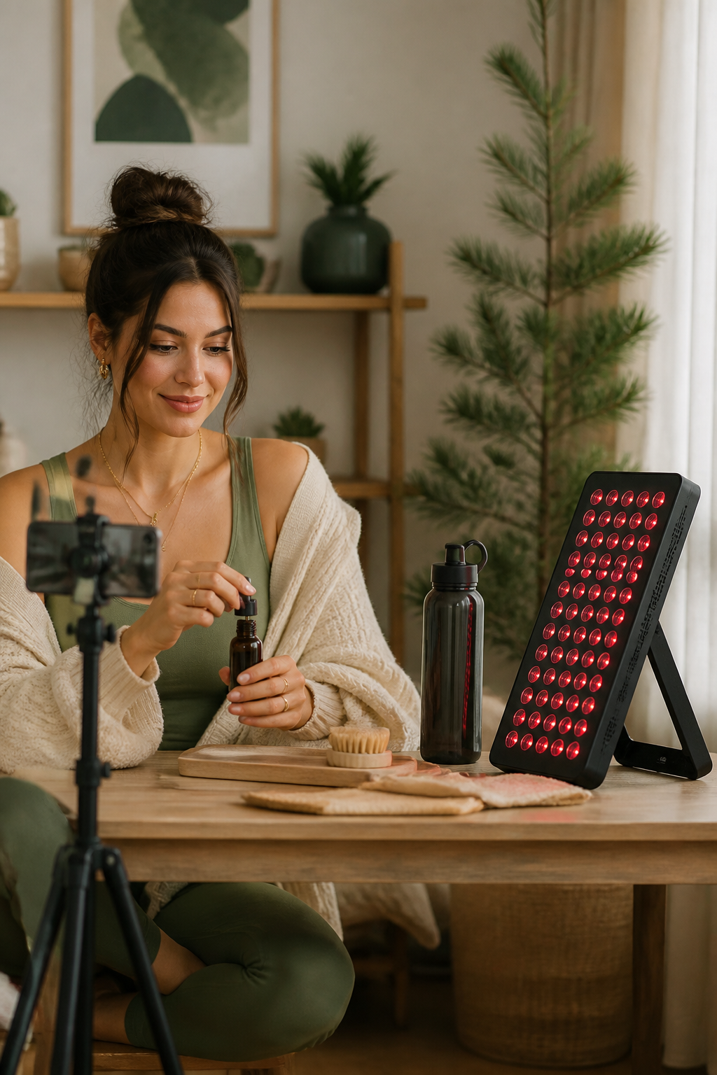 Creator sharing an Oxiram wellness ritual with their audience