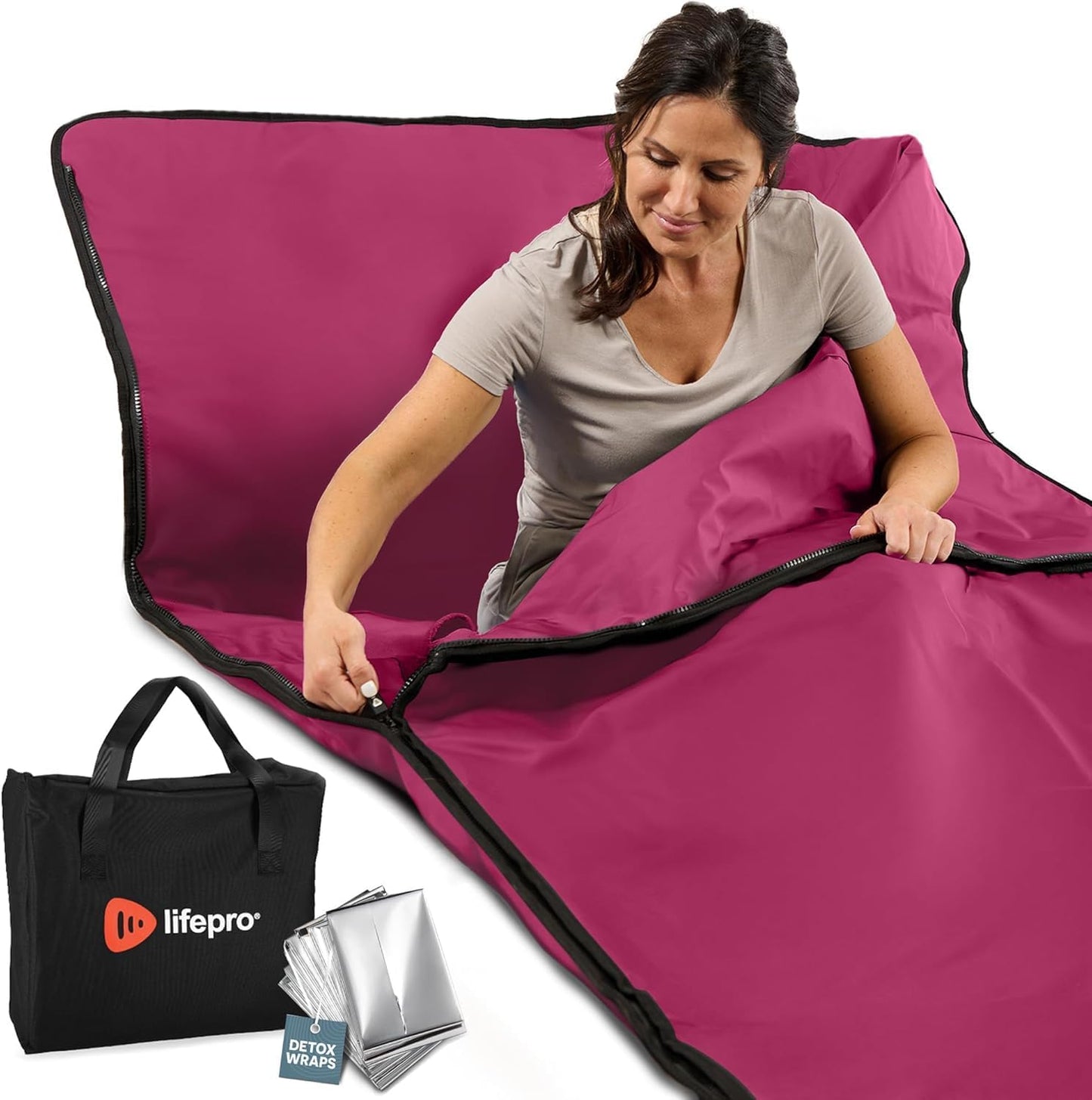 Rejuvawrap Infrared Sauna Blanket — Portable Sauna Bag with 9 Temp Levels Low EMF Far Infrared Heating — at Home Full Body Rejuvenation & Relaxation