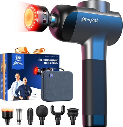 X6 Ultra Massage Gun with Heat and Infrared Light, Metal Head, Professional Percussion Deep Tissue Muscle Massager Gun for Athletes with 6 Replacements