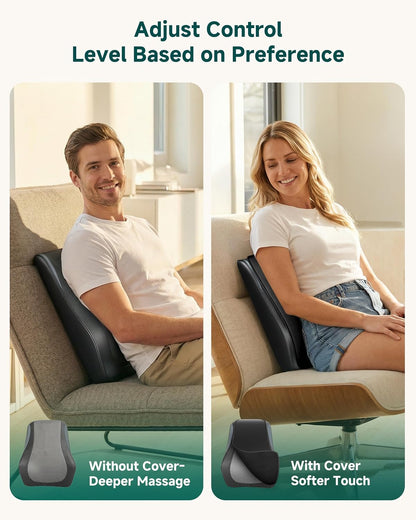 Shiatsu Back Massager for Back Pain Deep Tissue, Lower Back Neck Massager with Heat, 3D Kneading Back Massager for Chair, Massage Pillow as Gifts for Mom, Dad, Women