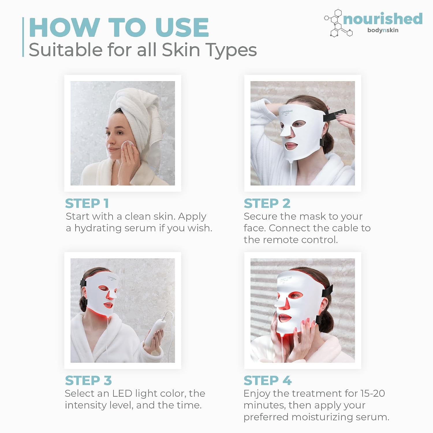 7 Colors LED Face Mask with Near-Infrared - Blue, Red Light Therapy for Face - 456 Leds - Skincare Tool for Wrinkles, Anti-Aging