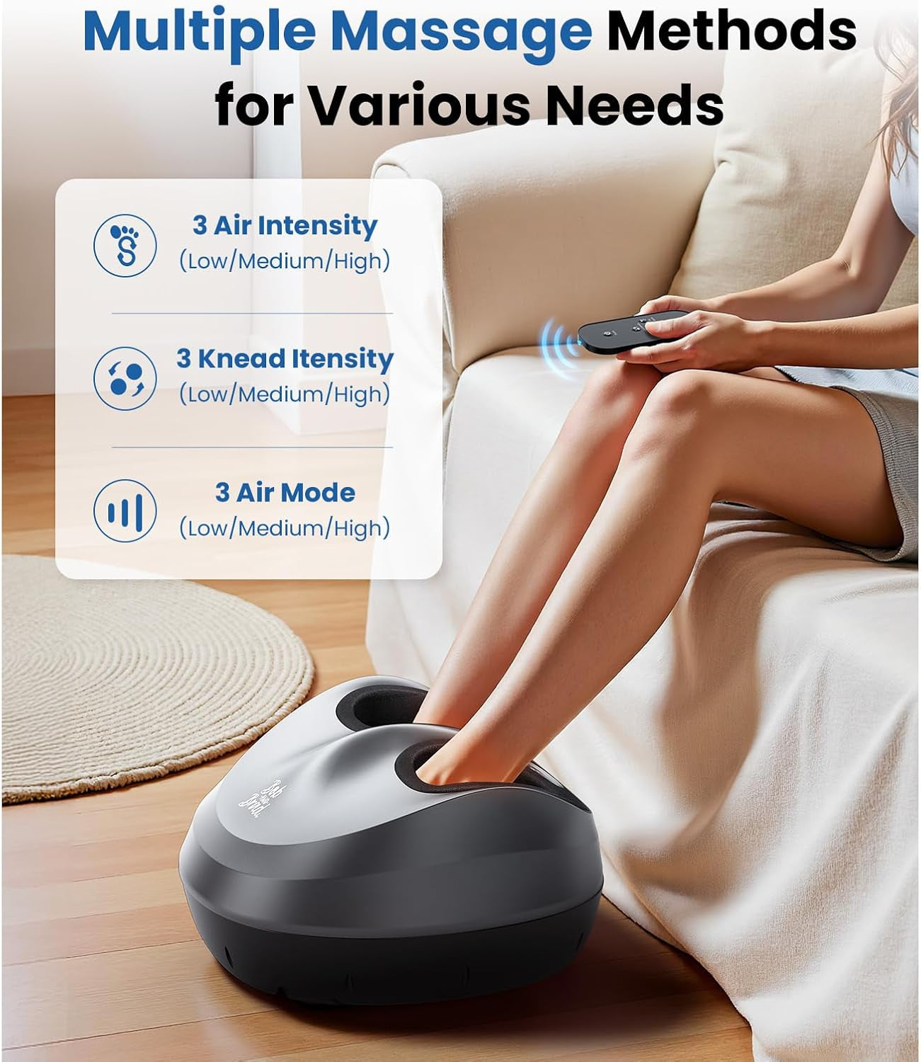 Foot Massager Machine with Heat, FSA Shiatsu Foot Massager for Plantar Fasciitis & Neuropathy with Kneading & Compression HSA Eligible, Cordless Remote Control, Gift for Family, Size 14
