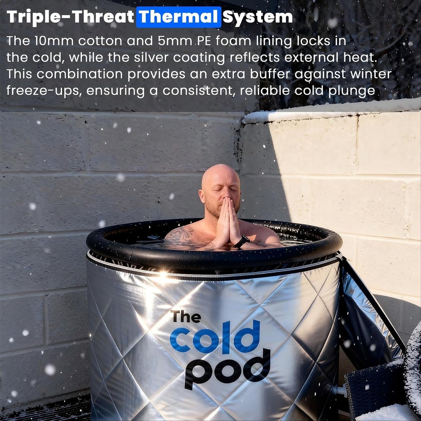 Cold Plunge Tub: 85 Gal round Tub with Full-Wrap Uv-Reflective Insulation Cover Bundle for Indoor & Outdoors Use - Portable Ice Bath Tub for Athletes&Crossfitters &Wim Hof Enthusiasts