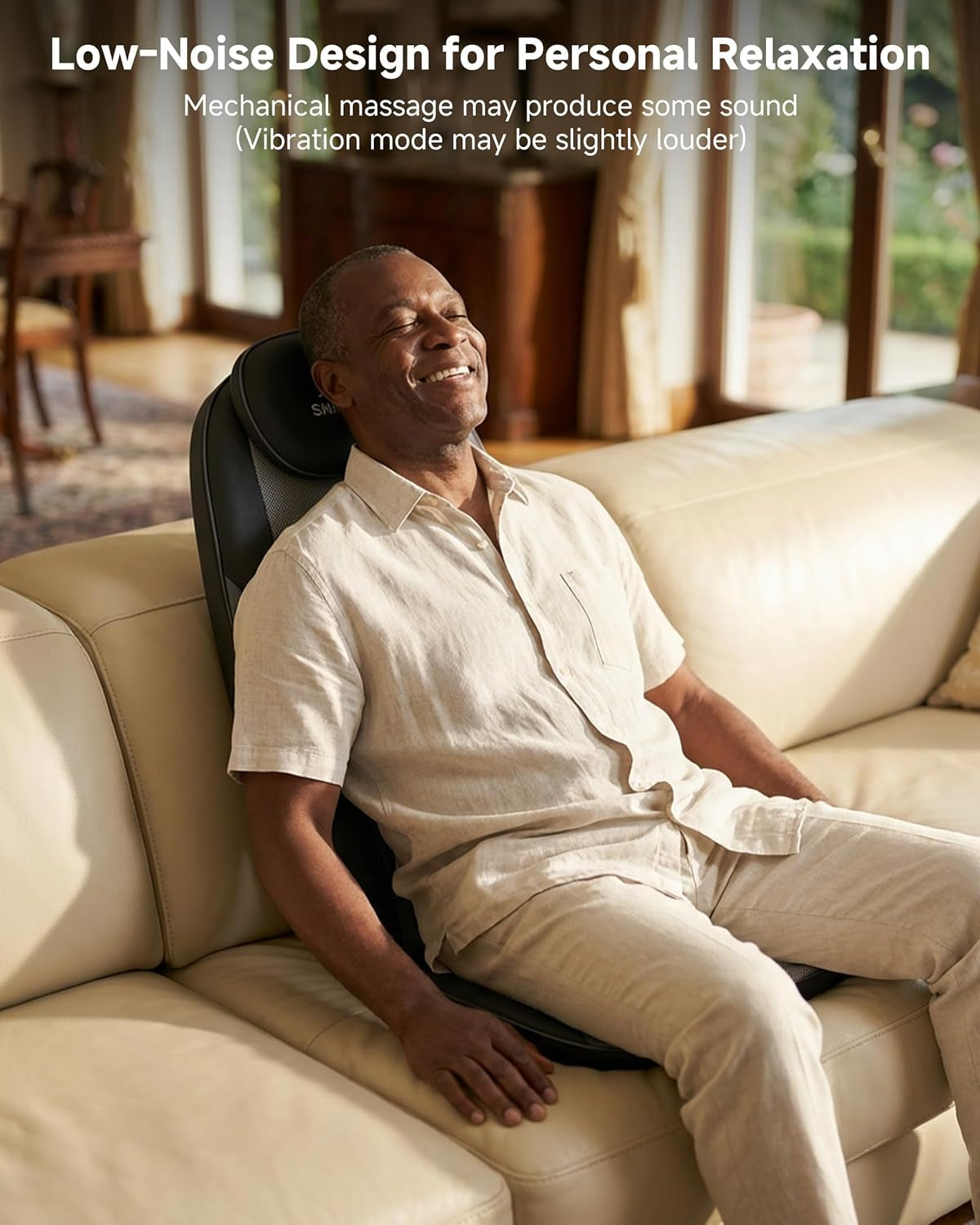 Shiatsu Back Massager with Heat, Deep Kneading Massage Chair Pad for Neck, Shoulders, Full Back & Waist, Adjustable Roller Massage Seat Cushion for Home Office, Pain Relief, Gift for Men Women