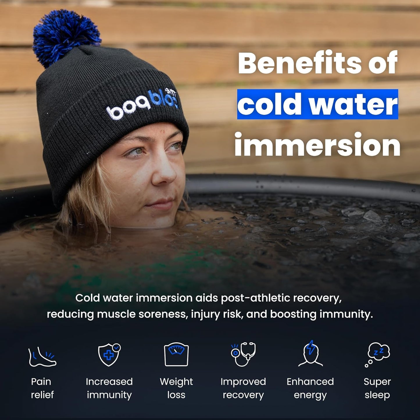 Cold Plunge Tub: 85 Gal round Tub with Full-Wrap Uv-Reflective Insulation Cover Bundle for Indoor & Outdoors Use - Portable Ice Bath Tub for Athletes&Crossfitters &Wim Hof Enthusiasts