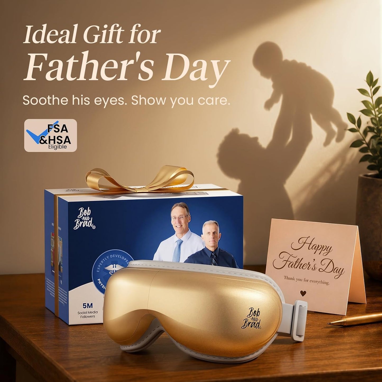 Eye Massager with Heat and Cooling, FSA Eligible HSA Eligible, Eye Massager for Migraine, Heated Eye Mask for Dry Eye Headache Relief Sleep Improve, Ideal Fathers Day Dad Gifts