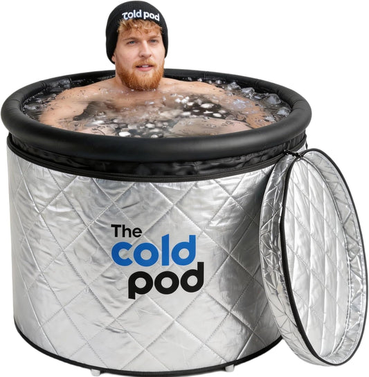 Cold Plunge Tub: 85 Gal round Tub with Full-Wrap Uv-Reflective Insulation Cover Bundle for Indoor & Outdoors Use - Portable Ice Bath Tub for Athletes&Crossfitters &Wim Hof Enthusiasts