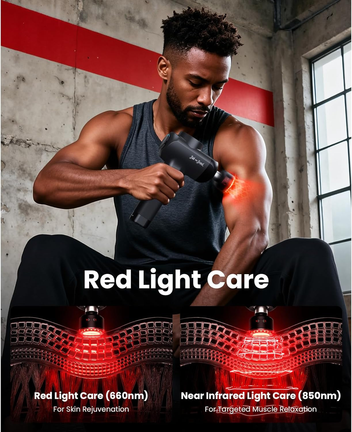 X6 Ultra Massage Gun with Heat and Infrared Light, Metal Head, Professional Percussion Deep Tissue Muscle Massager Gun for Athletes with 6 Replacements
