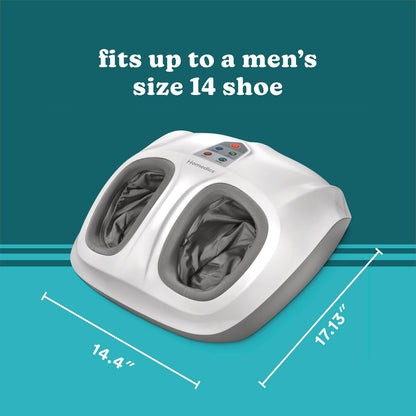 Shiatsu Foot Massager with Soothing Heat and Air Compression | At-Home Kneading Massage Relaxes Feet, 3 Customized Controls and Intensities, Washable Liner, 3 Speed Options