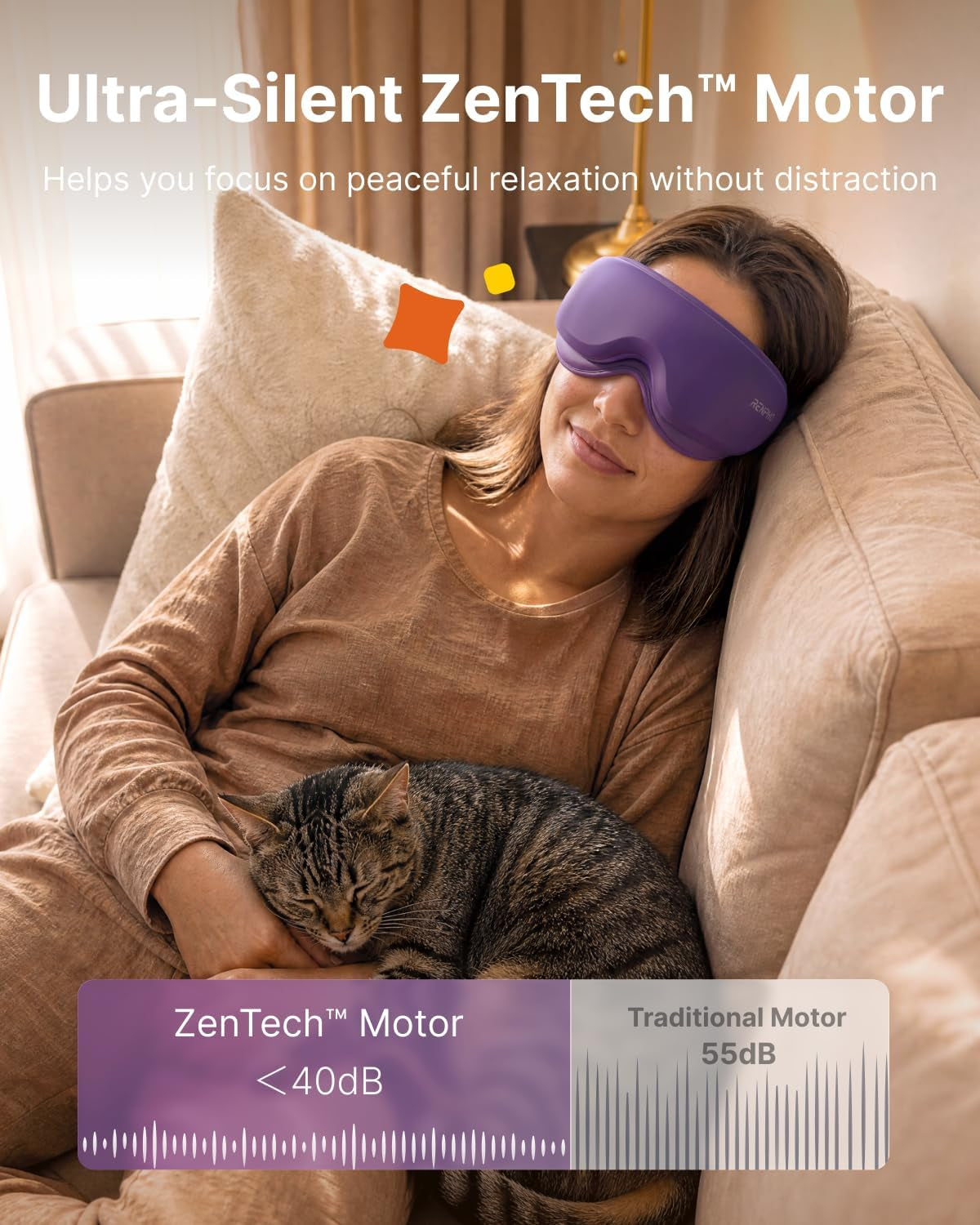 RENPHO X Headspace Eyeris Zen, Meditation Eye Massager with Heat, Portable Heated Eye Mask, Ultra-Quiet for Deeper Sleep, Gifts for Him, Women, Birthday, FSA Eligible HSA