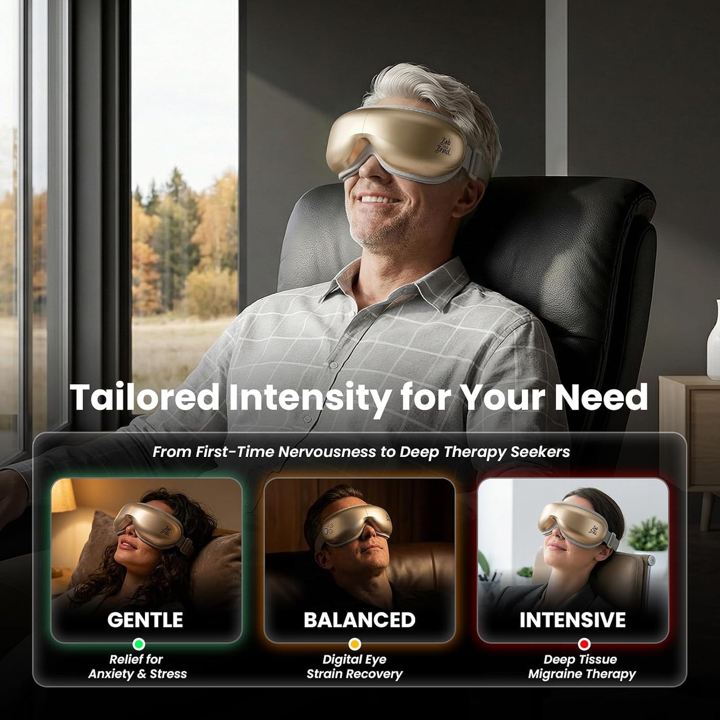 Eye Massager with Heat and Cooling, FSA Eligible HSA Eligible, Eye Massager for Migraine, Heated Eye Mask for Dry Eye Headache Relief Sleep Improve, Ideal Fathers Day Dad Gifts