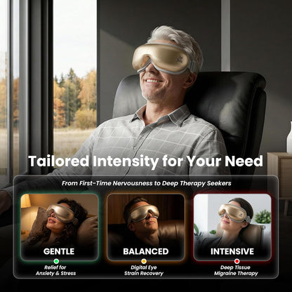 Eye Massager with Heat and Cooling, FSA Eligible HSA Eligible, Eye Massager for Migraine, Heated Eye Mask for Dry Eye Headache Relief Sleep Improve, Ideal Fathers Day Dad Gifts