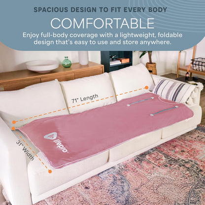Bioremedy Infrared Sauna Blanket for Home Relaxation Detox | Portable Low EMF Carbon Fiber Dual-Layer, Adjustable 86-158°F, 20-60 Min Timer, Far Infrared Full Body Relaxation