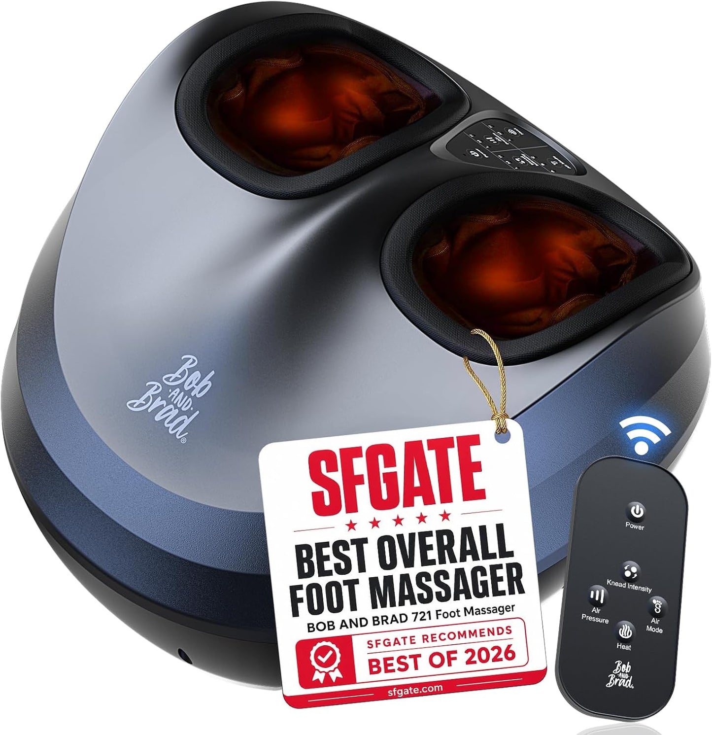 Foot Massager Machine with Heat, FSA Shiatsu Foot Massager for Plantar Fasciitis & Neuropathy with Kneading & Compression HSA Eligible, Cordless Remote Control, Gift for Family, Size 14