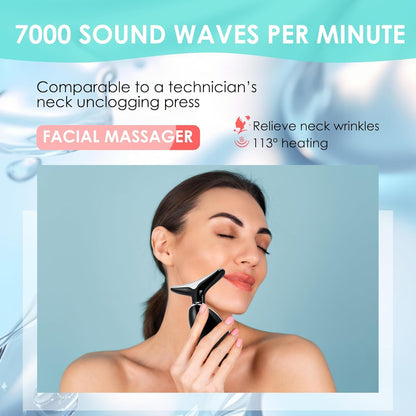 Facial Massager Red-Light-Therapy-For-Face and Neck, Face 𝖲 Culpting Wand with 7 Color (Bright Black)