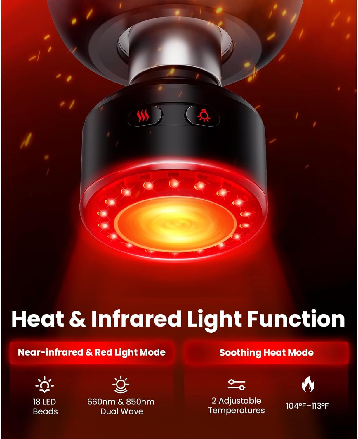 X6 Ultra Massage Gun with Heat and Infrared Light, Metal Head, Professional Percussion Deep Tissue Muscle Massager Gun for Athletes with 6 Replacements
