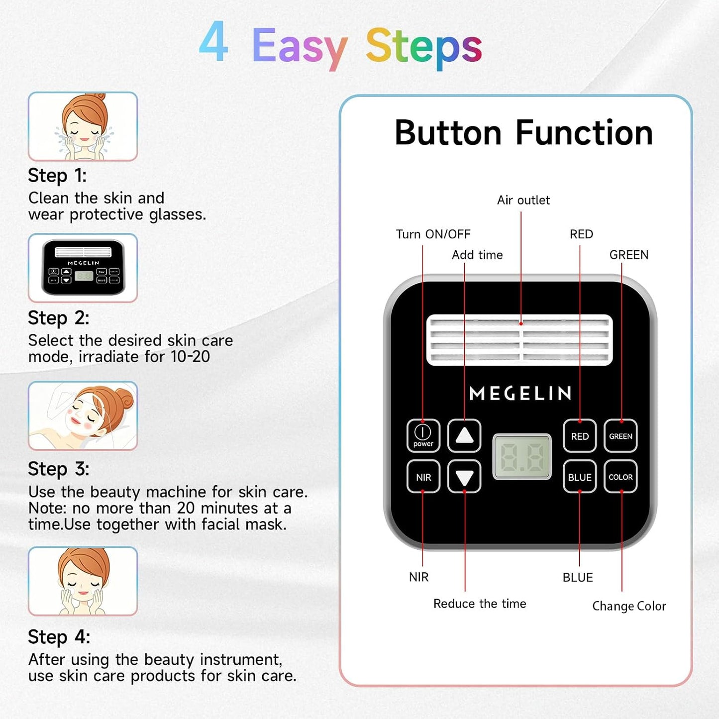8 in 1 Colors LED Light Therapy Machine