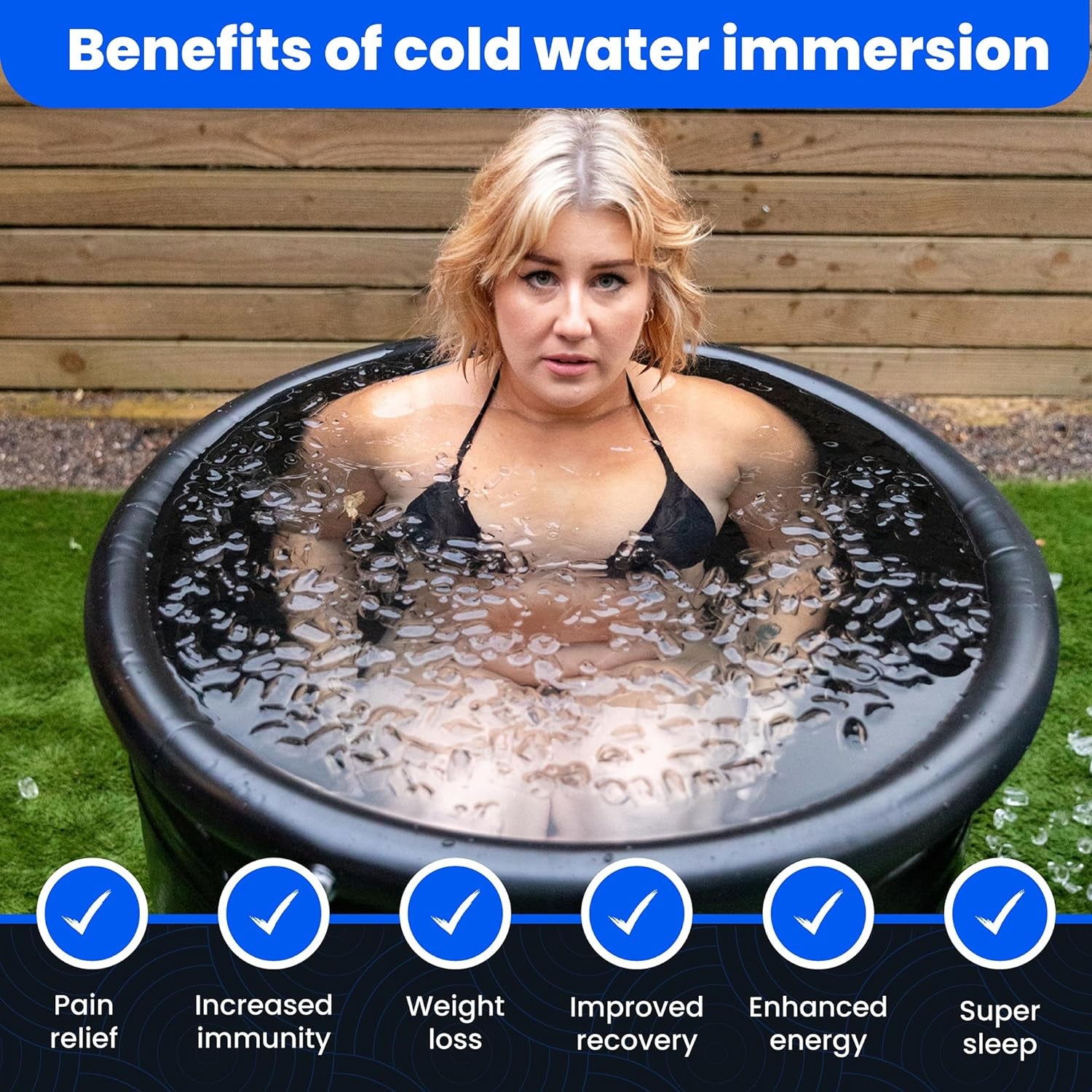 Ice Bath Tub for Athletes with Cover: 88 Gallons Cold Plunge Tub for Recovery, Multiple Layered Portable Ice Bath Plunge Pool