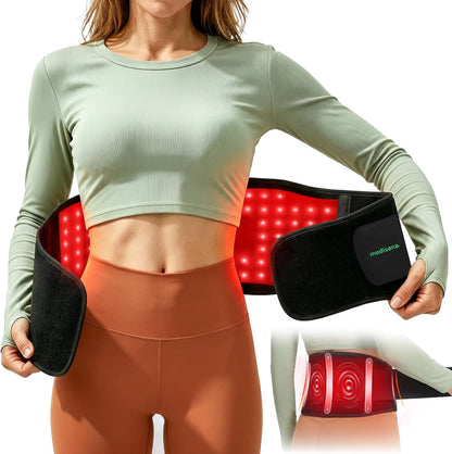Red Light Therapy for Body, Upgraded 3-In-1 Cordless Red Light Therapy Belt with 3-Mode Red Light, Vibration & Heating, Adjustable Fit 660Nm/850Nm Infrared Red Light Therapy for Back Pain