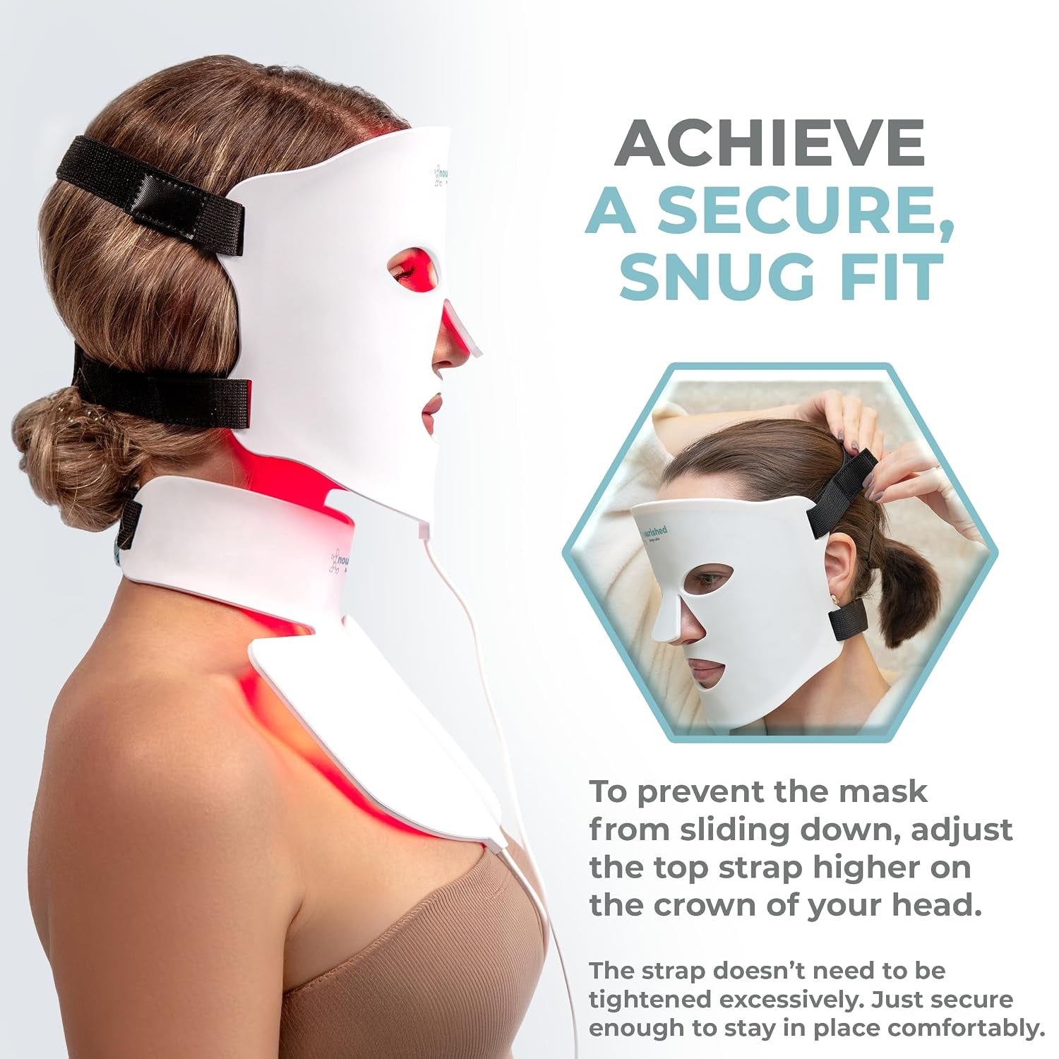 LED Light Therapy Face & Neck Mask - Facial Skin Care Device - 7 Colors Red & Blue - Rejuvenation, Anti-Aging Product for Wrinkles