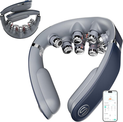 G7 Pro Fold Neck Massager for Strain Relief Deep Tissue, FSA | HSA Heat and Vibration Cordless Travel Massager, Birthday Day Dad Gifts Foldable Neck Massager for Office Home Car Travel