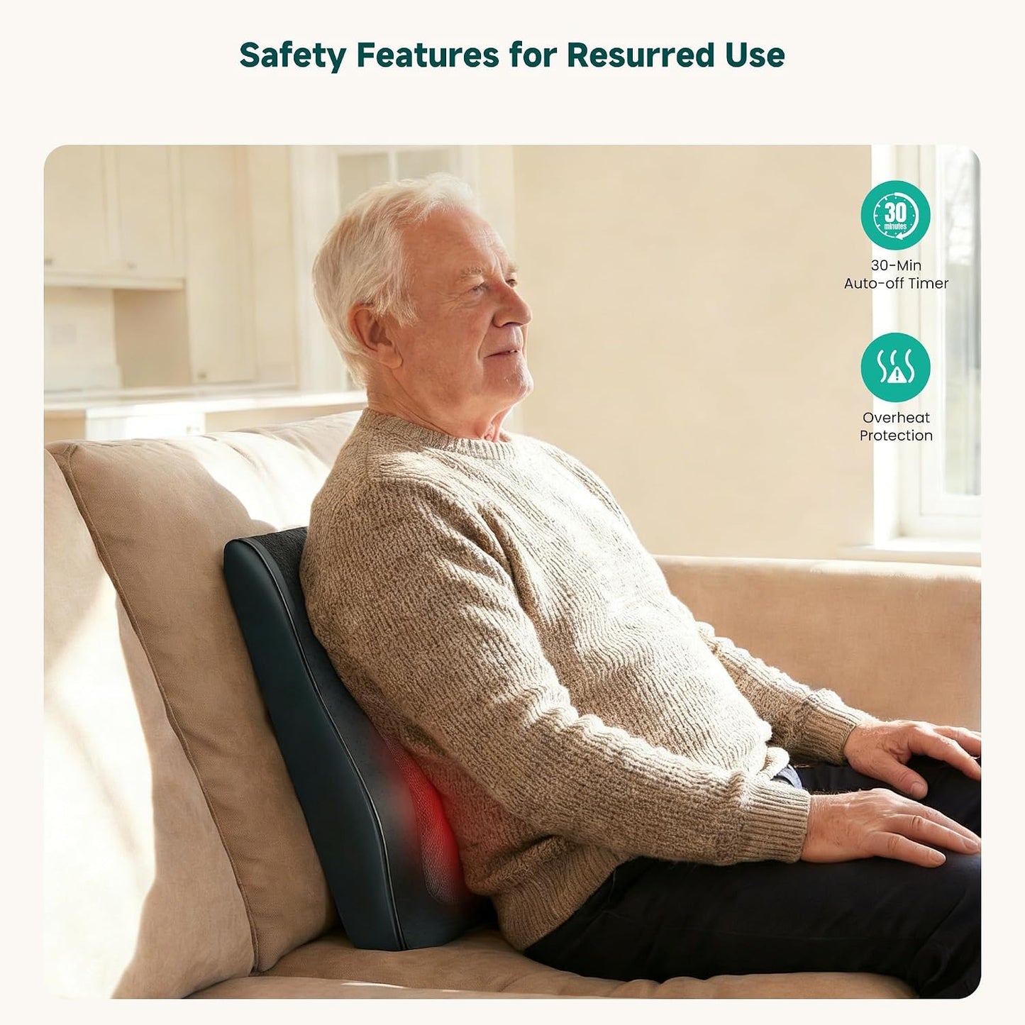 Shiatsu Back Massager for Back Pain Deep Tissue, Lower Back Neck Massager with Heat, 3D Kneading Back Massager for Chair, Massage Pillow as Gifts for Mom, Dad, Women
