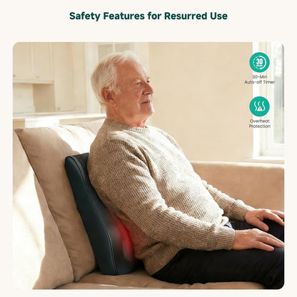 Shiatsu Back Massager for Back Pain Deep Tissue, Lower Back Neck Massager with Heat, 3D Kneading Back Massager for Chair, Massage Pillow as Gifts for Mom, Dad, Women