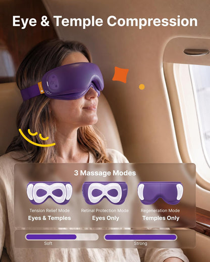 RENPHO X Headspace Eyeris Zen, Meditation Eye Massager with Heat, Portable Heated Eye Mask, Ultra-Quiet for Deeper Sleep, Gifts for Him, Women, Birthday, FSA Eligible HSA
