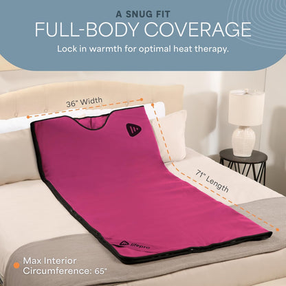 Rejuvawrap Infrared Sauna Blanket — Portable Sauna Bag with 9 Temp Levels Low EMF Far Infrared Heating — at Home Full Body Rejuvenation & Relaxation
