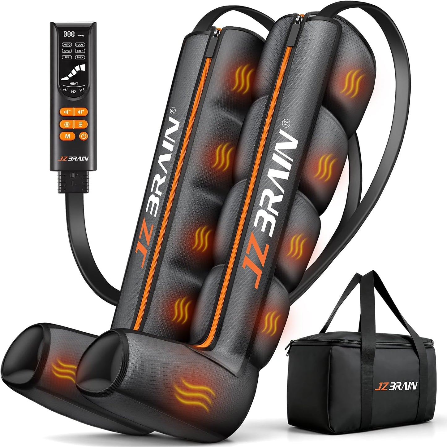Air Compression Boots Leg Massager: Sequential Full-Leg Recovery with Heat, 6 Modes & 11 Intensities for Post‑Workout Relieve & Daily Relaxation for Athletes, Fitness Users (Large)
