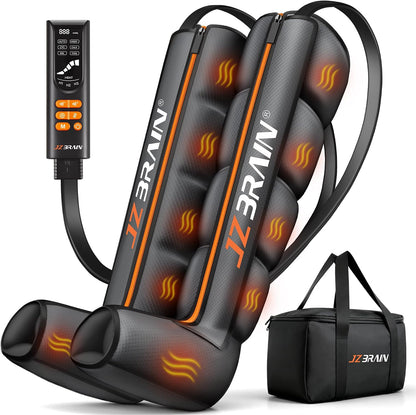 Air Compression Boots Leg Massager: Sequential Full-Leg Recovery with Heat, 6 Modes & 11 Intensities for Post‑Workout Relieve & Daily Relaxation for Athletes, Fitness Users (Large)