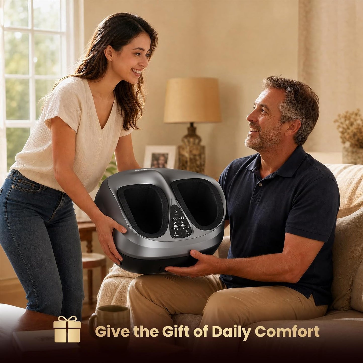 Foot Massager Machine with Heat, FSA Shiatsu Foot Massager for Plantar Fasciitis & Neuropathy with Kneading & Compression HSA Eligible, Cordless Remote Control, Gift for Family, Size 14