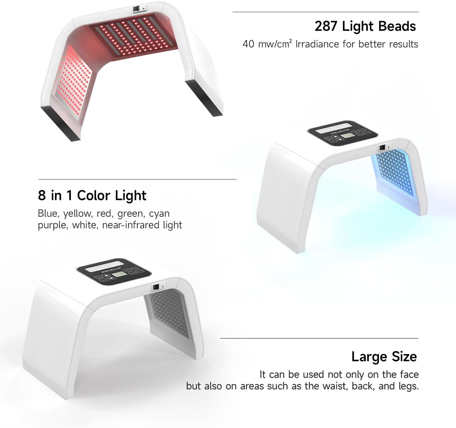 8 in 1 Colors LED Light Therapy Machine