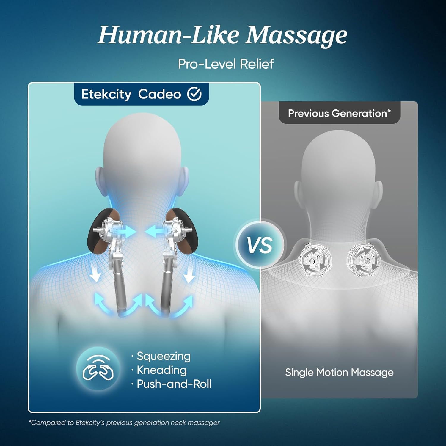 FSA Cordless Neck Massager for Pain Relief Deep Tissue, Cadeo | HSA Eligible, Shiatsu Neck and Shoulder Massager with Heat, Lymphatic Drainage Massage, Ideal Gift for Mom and Dad