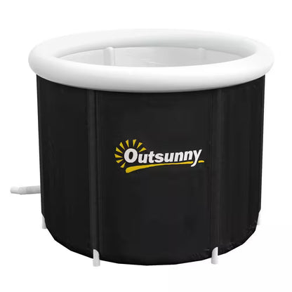 Black 79 Gal. Outdoor Portable Cold Plunge Tub with Thermo Lid, Cover and Carry Bag for Athletes Recovery