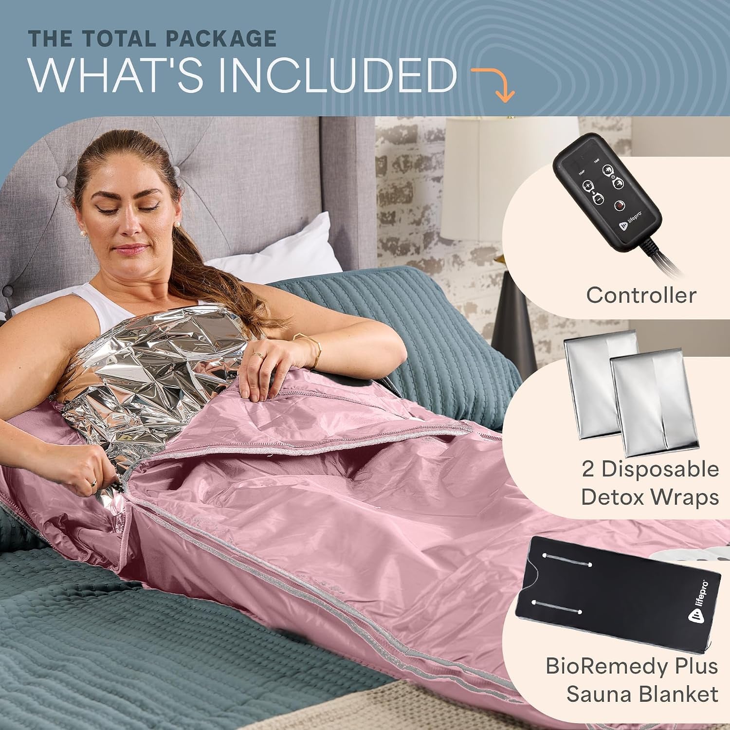 Bioremedy Infrared Sauna Blanket for Home Relaxation Detox | Portable Low EMF Carbon Fiber Dual-Layer, Adjustable 86-158°F, 20-60 Min Timer, Far Infrared Full Body Relaxation