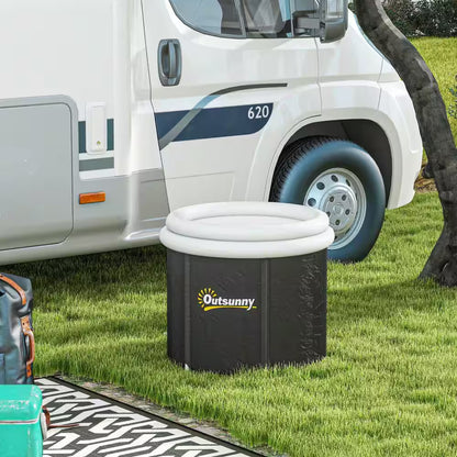Black 79 Gal. Outdoor Portable Cold Plunge Tub with Thermo Lid, Cover and Carry Bag for Athletes Recovery